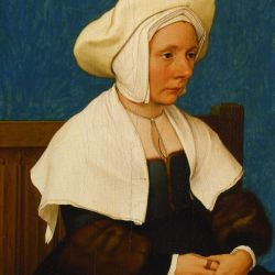 Portrait of a woman with white hat